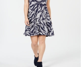 Vestido feminino estampado estilo &amp; co, preto, tamanho pequeno P