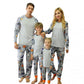 Conjunto de pijama feminino família, roupa de dormir cinza, tamanho G