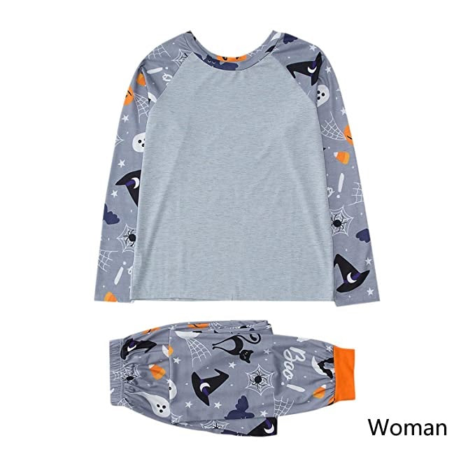 Conjunto de pijama feminino família, roupa de dormir cinza, tamanho G