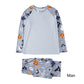 Conjunto de pijama feminino família, roupa de dormir cinza, tamanho G