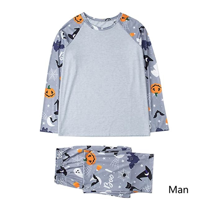 Conjunto de pijama feminino família, roupa de dormir cinza, tamanho G