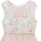 Vestido bordado com lantejoulas para meninas, edição rara, rosa, tamanho 2T