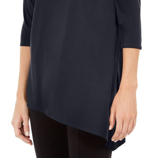 Blusa feminina Alfani com recorte assimétrico azul-marinho - tamanho pequeno M