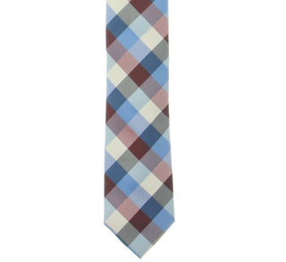 Gravata de cetim xadrez masculina Nautica vermelha tamanho regular
