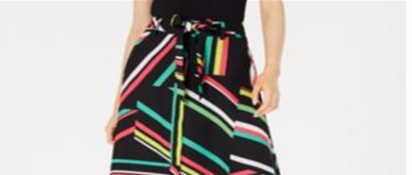 Saia estampada feminina Bar III preta tamanho 4
