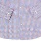 Camisa social masculina com estampa geométrica Tasso Elba, azul, tamanho pequeno