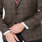 Ralph Lauren Masculino Classic Fit Stretch Xadrez Sport Coat Marrom Tamanho 40-R