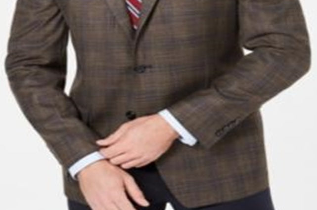 Ralph Lauren Masculino Classic Fit Stretch Xadrez Sport Coat Marrom Tamanho 40-R