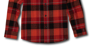 Camisa xadrez de flanela Volcom Big Boy's Cotton Modern Fit, marrom, tamanho 2XL