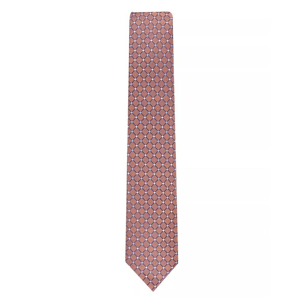 Gravata de seda clássica masculina Club Room, laranja, tamanho único