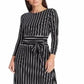 Vestido listrado de malha Ralph Lauren feminino, preto, tamanho 6
