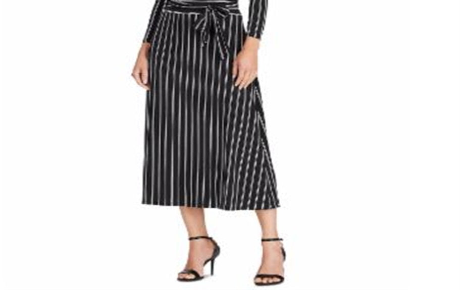 Vestido listrado de malha Ralph Lauren feminino, preto, tamanho 6
