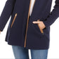 Cardigan feminino Charter Club Milano de algodão com frente aberta, azul, tamanho 2XL