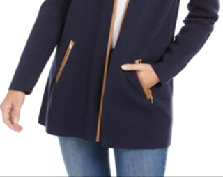 Cardigan feminino Charter Club Milano de algodão com frente aberta, azul, tamanho 2XL