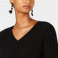 Blusa feminina com amarração frontal, preta, tamanho pequeno, da INC International Concepts