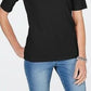 Camiseta feminina Karen Scott de algodão com decote em V, preta, tamanho pequeno