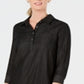 Vestido-camisa feminino Karen Scott Chambray, preto, tamanho pequeno, extragrande