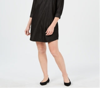 Vestido-camisa feminino Karen Scott Chambray, preto, tamanho pequeno, extragrande