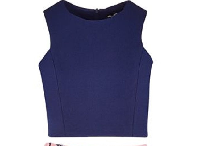 Conjunto de vestido com estampa floral para meninas grandes, 2 peças, azul, tamanho 7
