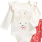 Conjunto de macacão e calça de algodão First Impressions Baby Girl, 2 peças, rosa, tamanho 6-9 meses