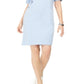 Vestido feminino Karen Scott estampado com decote canoa, azul, tamanho pequeno