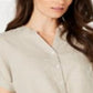 Camisa feminina Charter Club de linho com amarração frontal, marrom, tamanho XXG