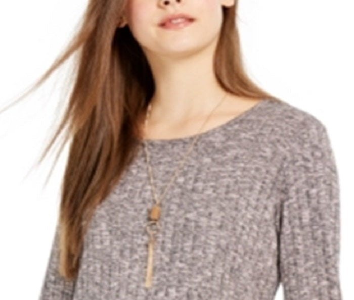 Blusa com estampa de camadas e nervuras BCX Junior, rosa, tamanho XS