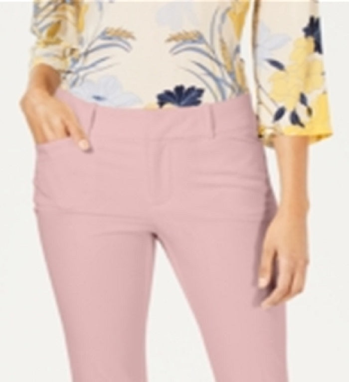 Calça feminina Charter Club Newport Tummy Control Slim Fit Rosa Tamanho 8
