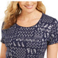 Blusa feminina Karen Scott com estampa de veleiro, azul, tamanho pequeno