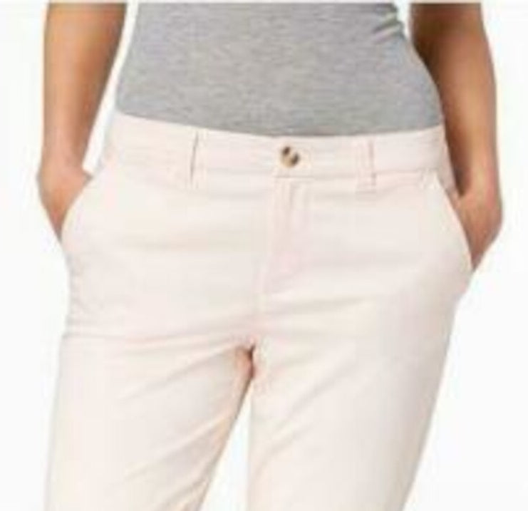 Calça reta com zíper Maison Jules feminina, rosa, tamanho 4