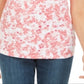 Blusa feminina Karen Scott com estampa floral laranja, tamanho G