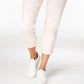 Calça feminina Maison Jules com bolsos e zíper, perna reta, rosa, tamanho 8