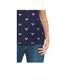 Karen Scott Perfect Swing Metálico Bordado Henley Top Feminino Intrepid Azul Tamanho XS