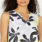 Blusa feminina Alfani com estampa cruzada frontal, verde, tamanho pequeno M