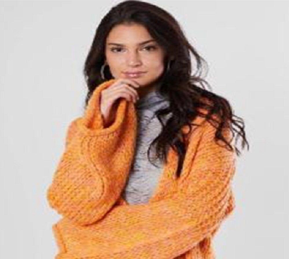 Cardigan drapeado com mangas sino feminino Anns Cottage, amarelo, tamanho X-S