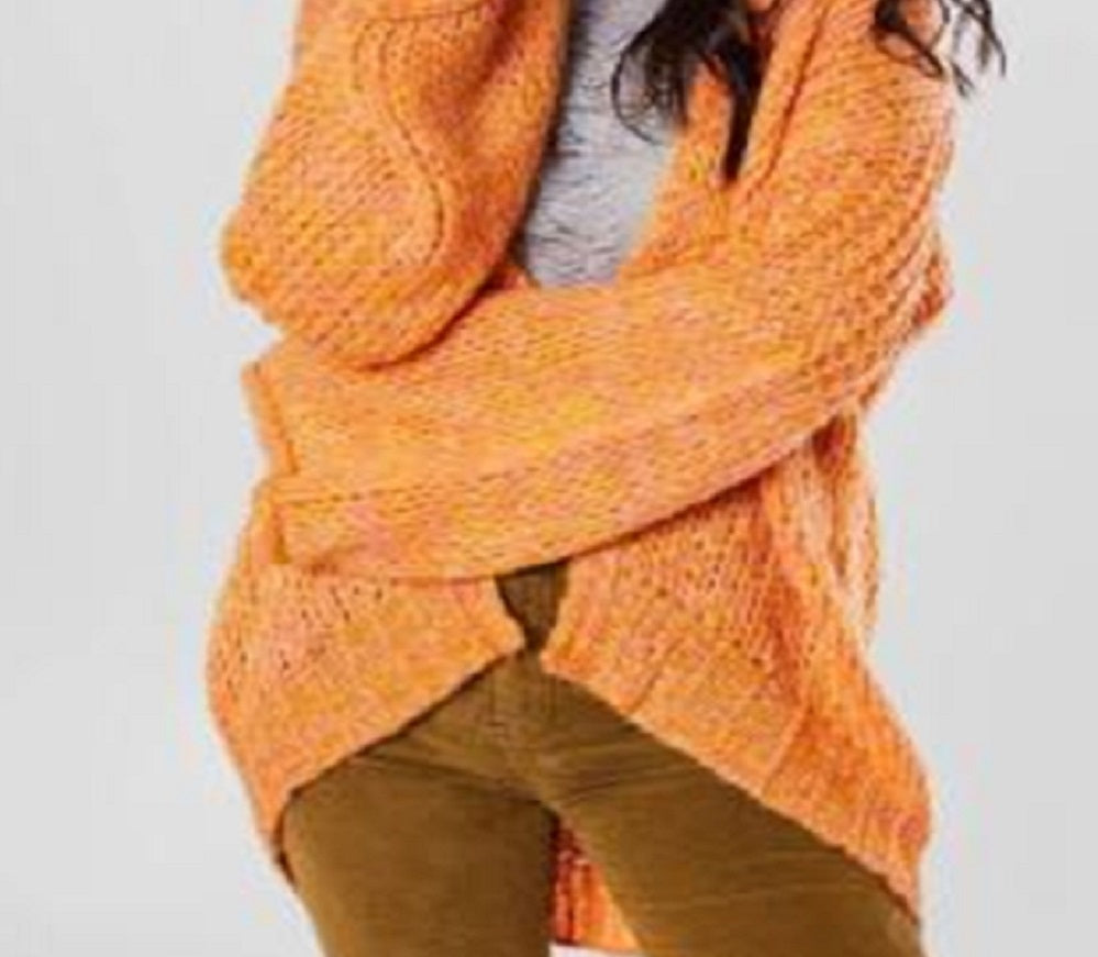 Cardigan drapeado com mangas sino feminino Anns Cottage, amarelo, tamanho X-S