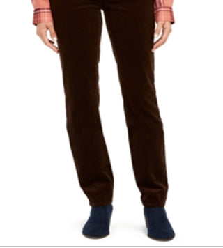 Calça de veludo cotelê Lexington Tummy Control feminina Charter Club, tamanho marrom, 14x4