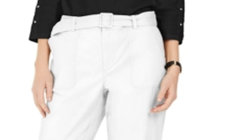Calça curta de sarja feminina Charter Club, branca, tamanho 14