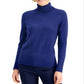 Suéter feminino de gola alta JM Collection, roxo, tamanho M
