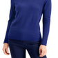 Suéter feminino de gola alta JM Collection, roxo, tamanho M