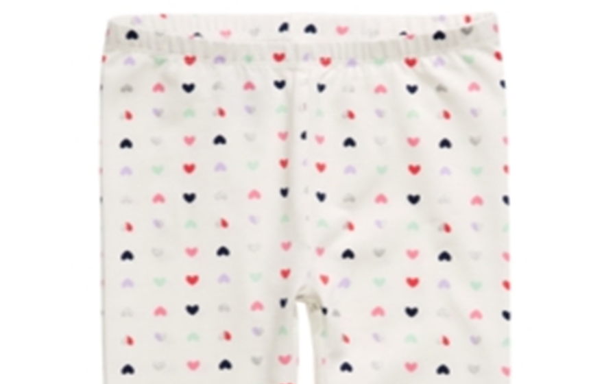 Leggings estampadas de coração para meninas First Impressions, tamanho 3, branca