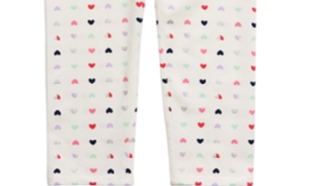 Leggings estampadas de coração para meninas First Impressions, tamanho 3, branca