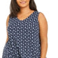 Vestido feminino plus size estampado com costas cruzadas e comprimento midi, azul, tamanho GG