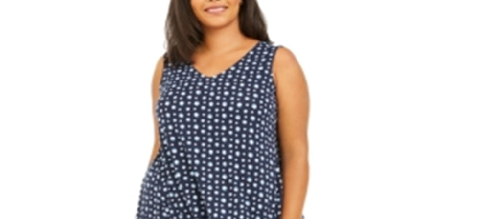 Vestido feminino plus size estampado com costas cruzadas e comprimento midi, azul, tamanho GG