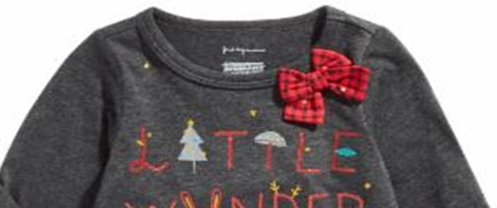 Camiseta infantil First Impressions Little Wonder para meninas, cinza, tamanho 3T