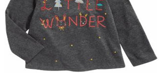 Camiseta infantil First Impressions Little Wonder para meninas, cinza, tamanho 3T
