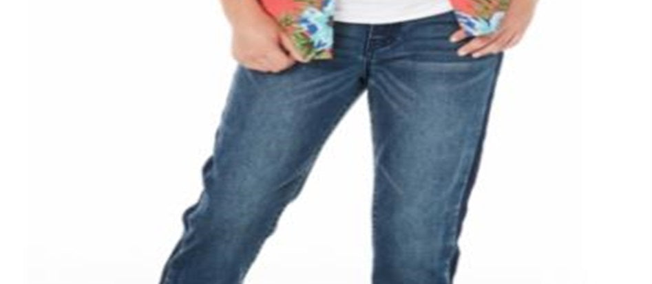 Calça jeans elástica de corte reto e slim fit Big Boy's Sutton da Epic Threads, azul, tamanho 12