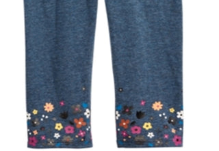 Leggings com estampa floral para meninas First Impressions, azul, tamanho 4 T