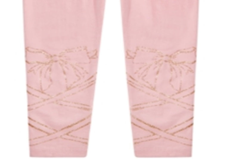 Leggings com laço brilhante para meninas Epic Threads, rosa, tamanho 2T