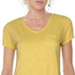 Camiseta feminina com bolso e decote em V, tamanho pequeno, amarelo, tamanho extragrande, da Style &amp; Co